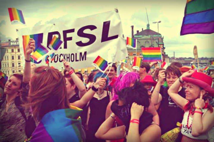 Manifestación de RFSL en Estocolmo.
